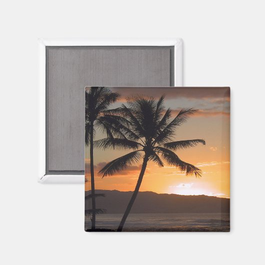 strandscène palmbomen magneet (Voorkant / Achterkant)