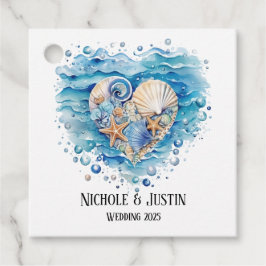 Strandscène Starfish bruiloft Bedankjes Labels