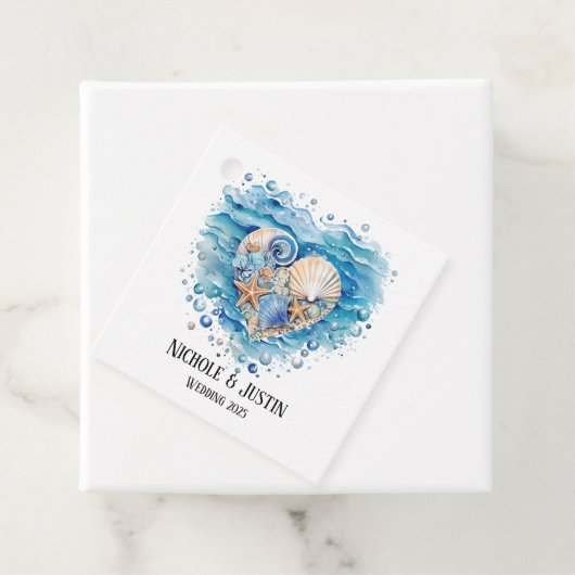 Strandscène Starfish bruiloft Bedankjes Labels (In situ)