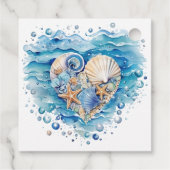 Strandscène Starfish bruiloft Bedankjes Labels (Achterkant)