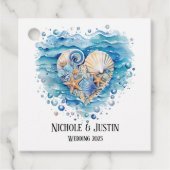 Strandscène Starfish bruiloft Bedankjes Labels (Voorkant)