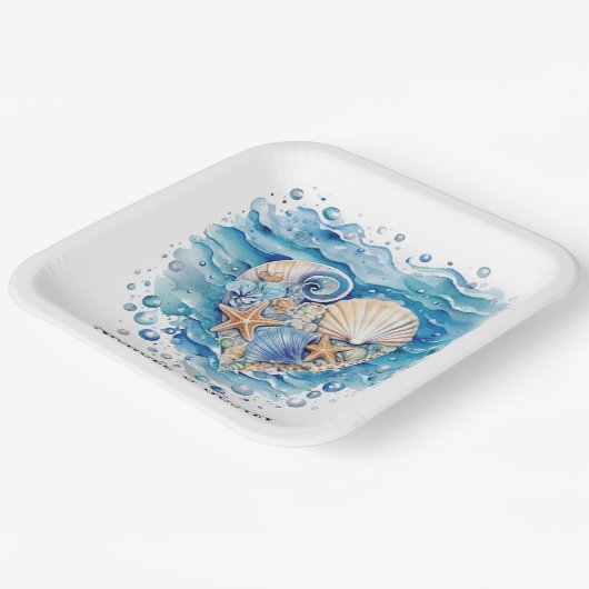 Strandscène Starfish bruiloft Papieren Bordje (Gebogen)