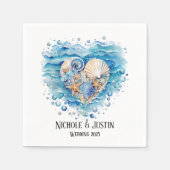 Strandscène Starfish bruiloft Servet (Voorkant)