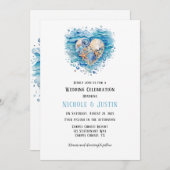 Strandscène Starfish bruiloft viering Kaart (Voorkant / Achterkant)