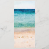 Strandscène tropische huwelijksfeest menu (Achterkant)