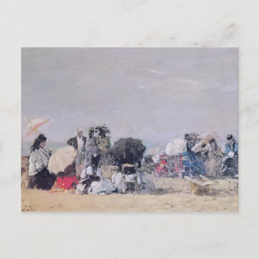 Strandscène, Trouville, 1873 Briefkaart (Voorkant)