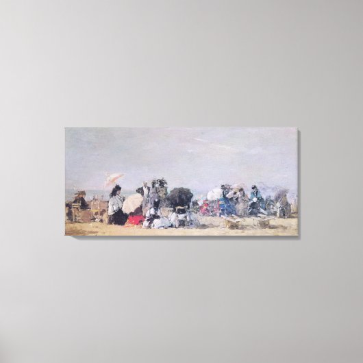 Strandscène, Trouville, 1873 Canvas Afdruk (Voorkant)