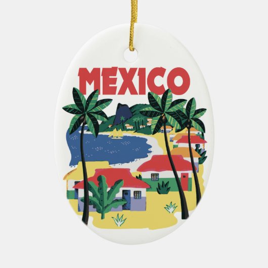  strandscene van Mexico Keramisch Ornament (Voorkant)