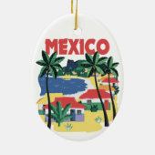  strandscene van Mexico Keramisch Ornament (Achterkant)