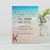 Strandscène Verrassingsfeest Custom Age Kaart (Staand voorkant)