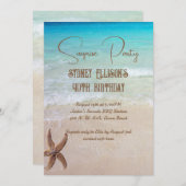 Strandscène Verrassingsfeest Custom Age Kaart (Voorkant / Achterkant)