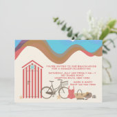 strandscèneuitnodiging kaart (Staand voorkant)