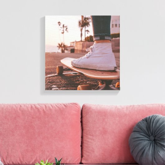 strandschaatsen canvas afdruk (Insitu (Woonkamer))