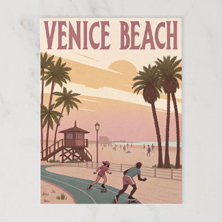 Strandschaatsers van Venetië in Retro Briefkaart