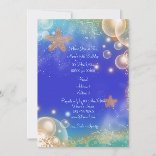  strandschalen elegante bruiloft kaart (Achterkant)