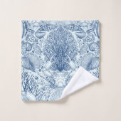 Strandschatten in blauw bad handdoek (Wasdoekje)