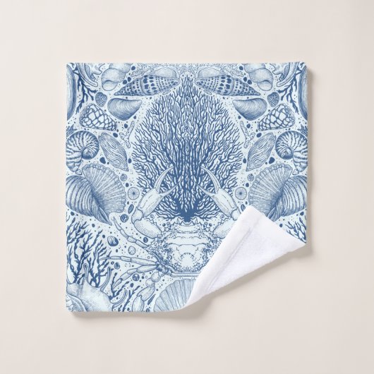 Strandschatten in blauw bad handdoek (Wasdoekje)