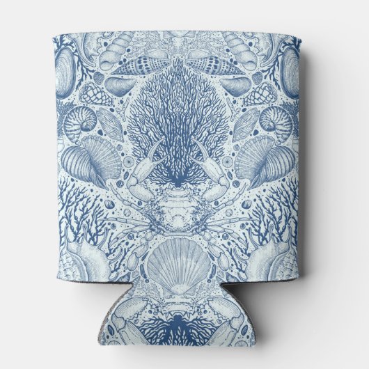 Strandschatten in blauw blikjeskoeler (Achterkant)