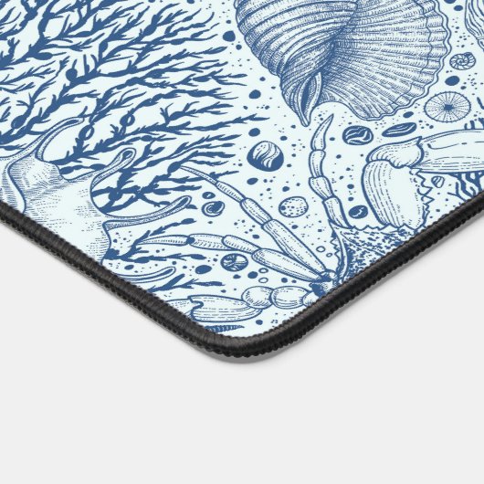 Strandschatten in blauw bureaumat (Hoek)