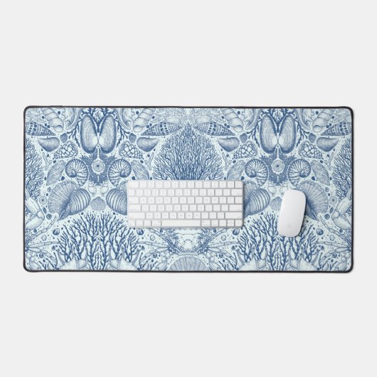 Strandschatten in blauw bureaumat (Keyboard & Muis)