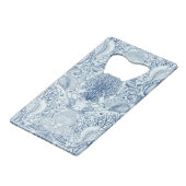 Strandschatten in blauw creditkaart flessenopener (Achterkant Gekanteld)