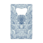 Strandschatten in blauw creditkaart flessenopener (Achterkant)