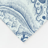 Strandschatten in blauw fleece deken (Hoek)