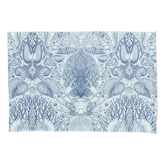 Strandschatten in blauw kussensloop (Voorkant-Links)