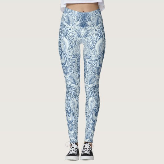 Strandschatten in blauw leggings (Voorkant)