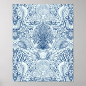 Strandschatten in blauw poster (Voorkant)