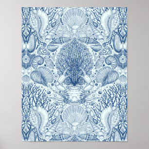 Strandschatten in blauw poster