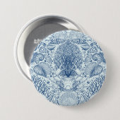 Strandschatten in blauw ronde button 7,6 cm (Voorkant /achterkant)