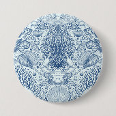 Strandschatten in blauw ronde button 7,6 cm (Voorkant)