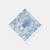 Strandschatten in blauw servet (Hoek)