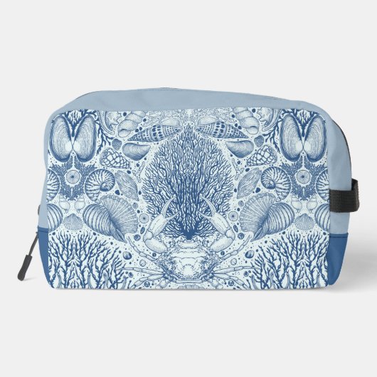 Strandschatten in blauw toilettasje (Achterkant)