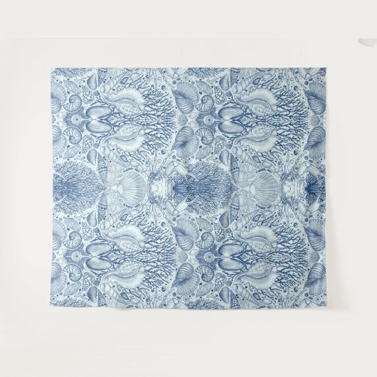 Strandschatten in blauw wandkleed (Voorkant (horizontaal))