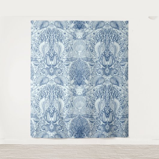 Strandschatten in blauw wandkleed (Voorkant)