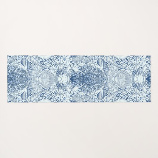 Strandschatten in blauw yogamat (Achterkant (horizontaal))