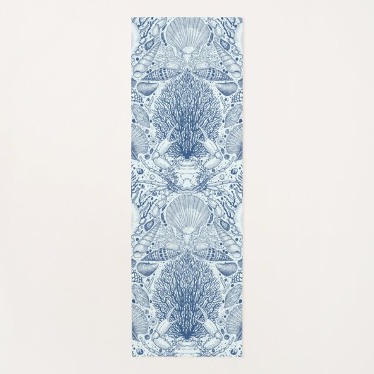 Strandschatten in blauw yogamat (Voorkant)