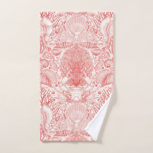 Strandschatten in koraalrood bad handdoek (Handdoek)