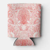 Strandschatten in koraalrood blikjeskoeler (Voorkant)