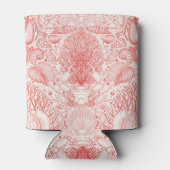 Strandschatten in koraalrood blikjeskoeler (Achterkant)