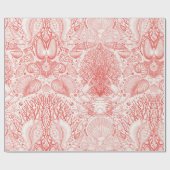 Strandschatten in koraalrood cadeaupapier (Vlak)