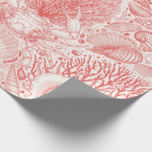 Strandschatten in koraalrood cadeaupapier (Hoek)