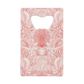 Strandschatten in koraalrood creditkaart flessenopener (Achterkant)