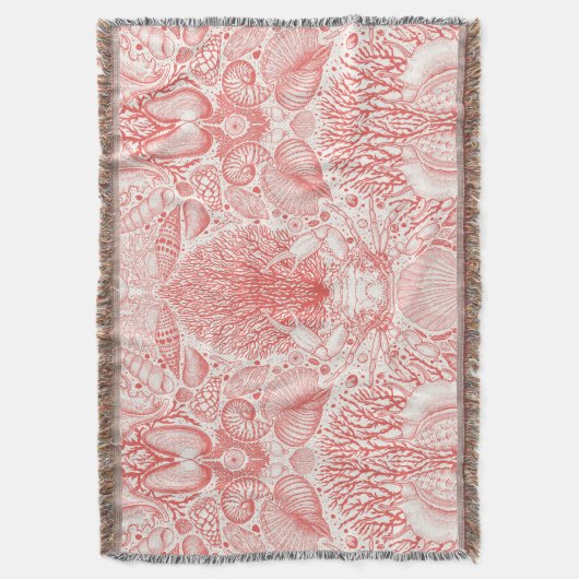 Strandschatten in koraalrood deken (Voorkant Verticaal)