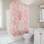 Strandschatten in koraalrood douchegordijn (In situ)