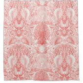 Strandschatten in koraalrood douchegordijn (Voorkant)