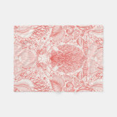 Strandschatten in koraalrood fleece deken (Voorkant (Horizontaal))