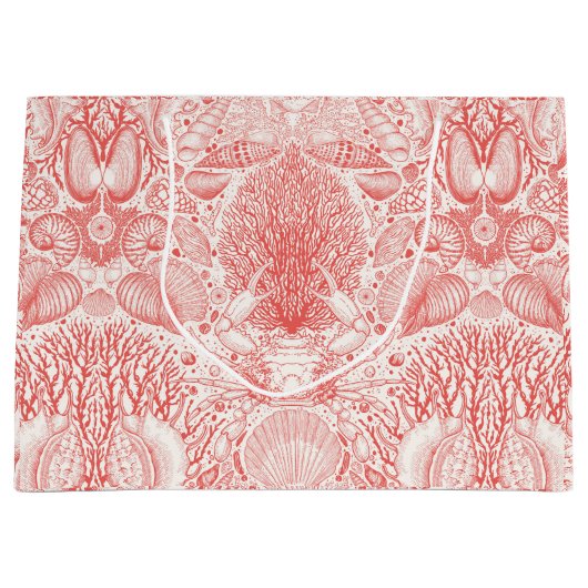 Strandschatten in koraalrood groot cadeauzakje (Voorkant)